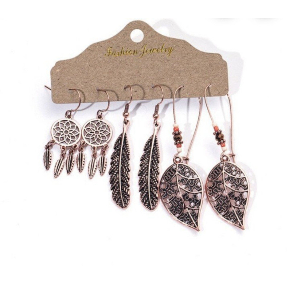 Bohemian Tasseled Earrings Set of 3
